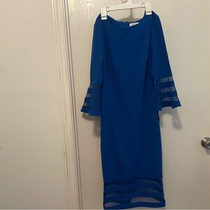 Calvin Klein Royal Blue Long Sleeve Dress